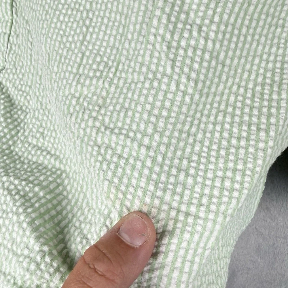 Vineyard Vines Seersucker Shorts Mens 34 Green White Stripe Chino Preppy 8